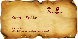 Karai Emőke névjegykártya
