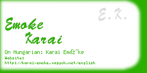 emoke karai business card